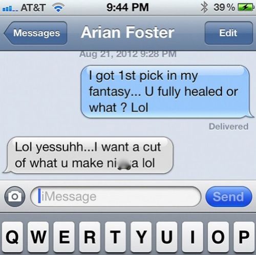 Arian Foster Vegan Tweet