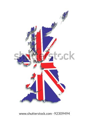 Britain Map Flag