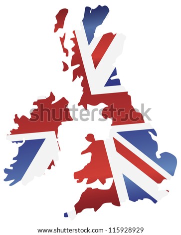 Britain Map Flag