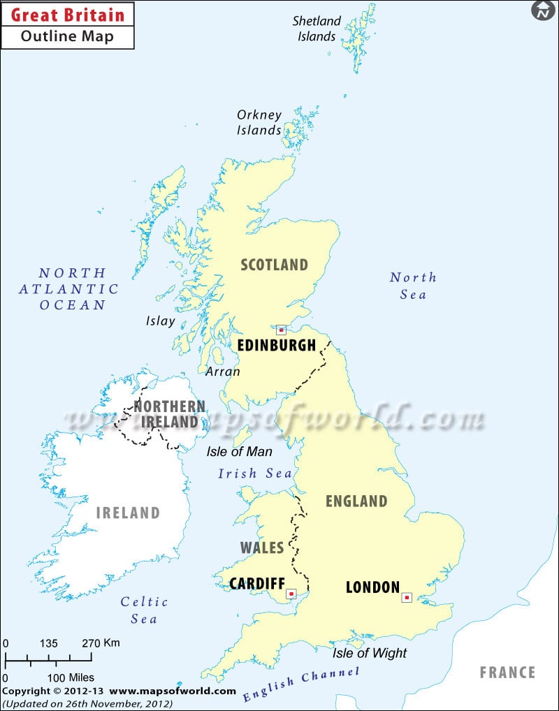 Britain Map Silhouette