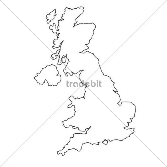 Britain Map Silhouette