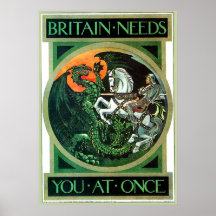 Britain Needs You At Once Poster