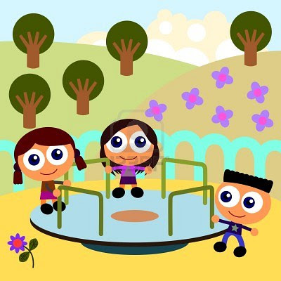 Children Playing In The Park Cartoon