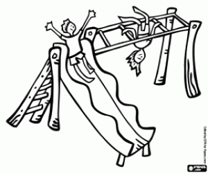 Children Playing In The Park Coloring Page