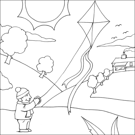 Children Playing In The Park Coloring Page