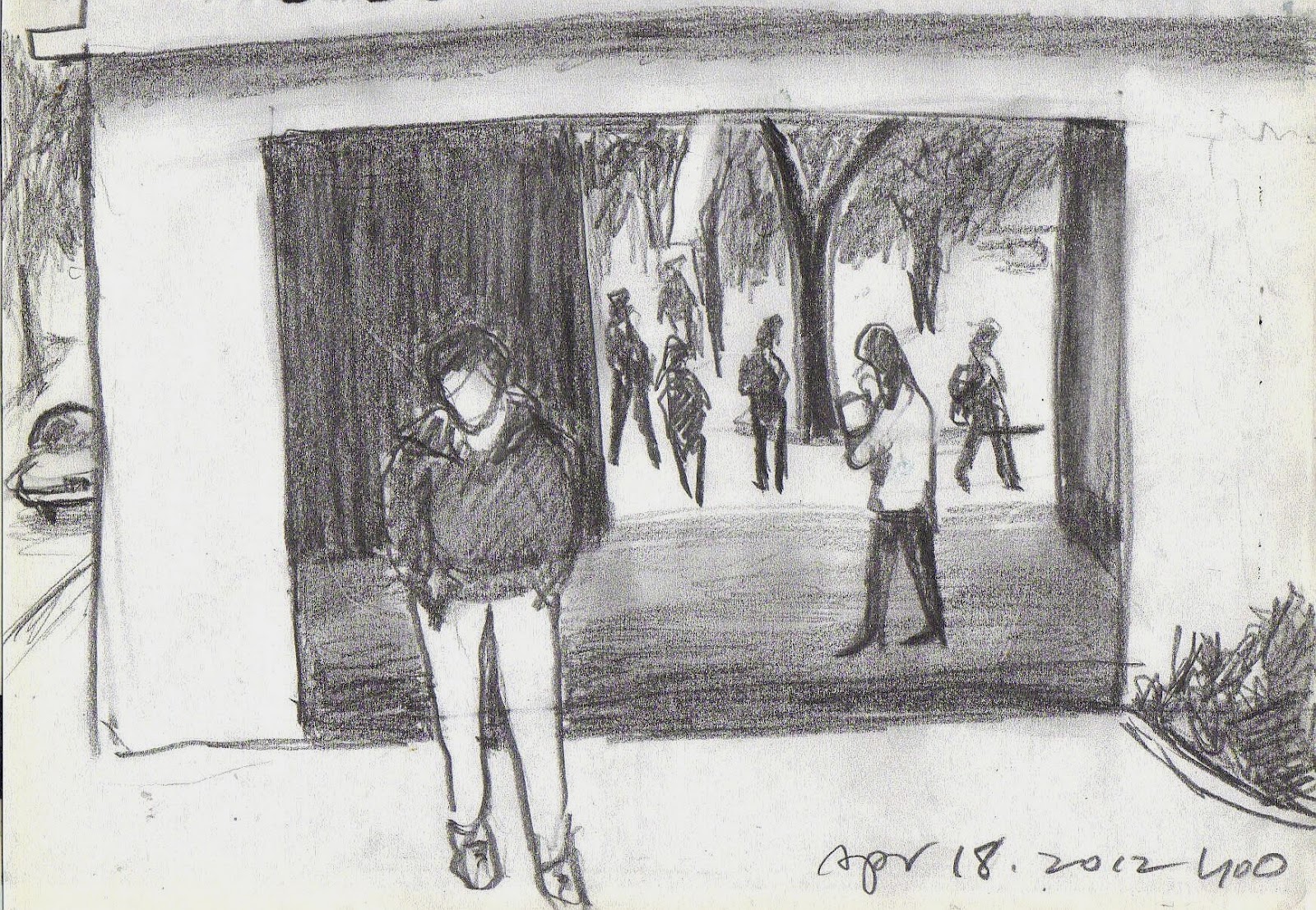 Children Playing In The Park Drawing