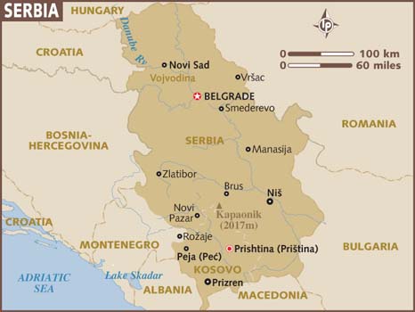 Country Of Serbia Map