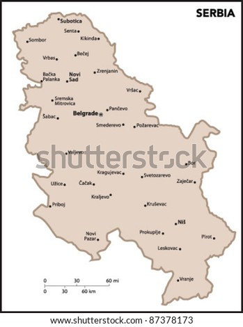 Country Of Serbia Map