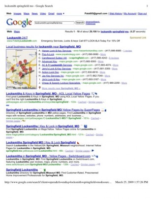 First Google Search Page