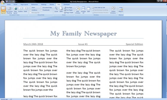 Free Newspaper Template For Microsoft Word