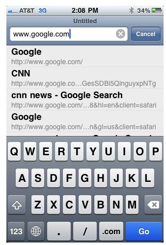 Google Search Box Safari