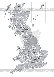 Great Britain Map Black And White