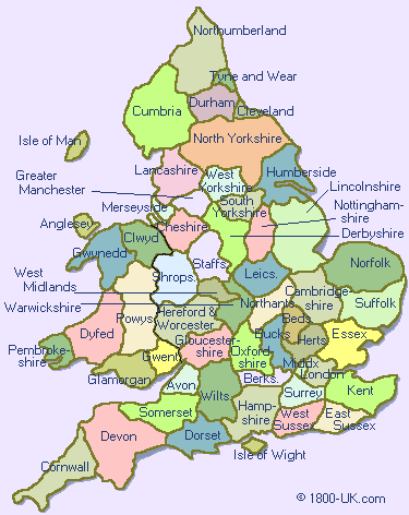 Great Britain Map Counties