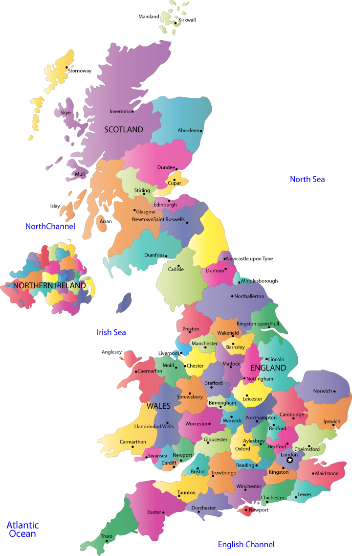 Great Britain Map Counties