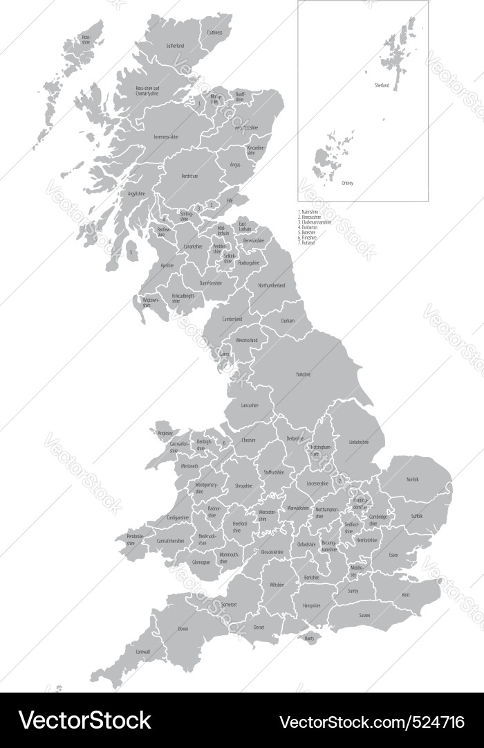 Great Britain Map Counties