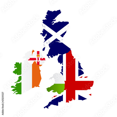 Great Britain Map Flag