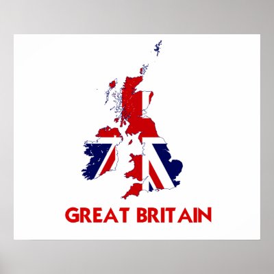 Great Britain Map Flag