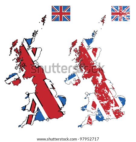 Great Britain Map Flag