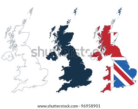 Great Britain Map Flag