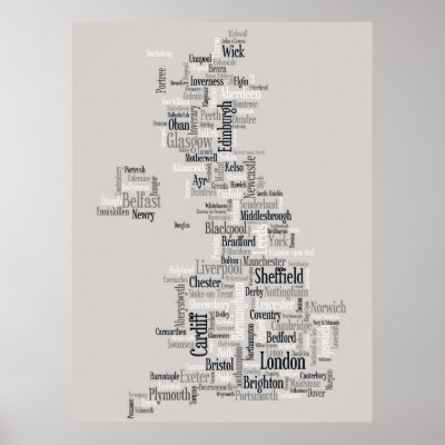 Great Britain Map Poster