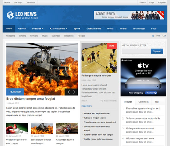 Joomla 2.5 Newspaper Templates Free