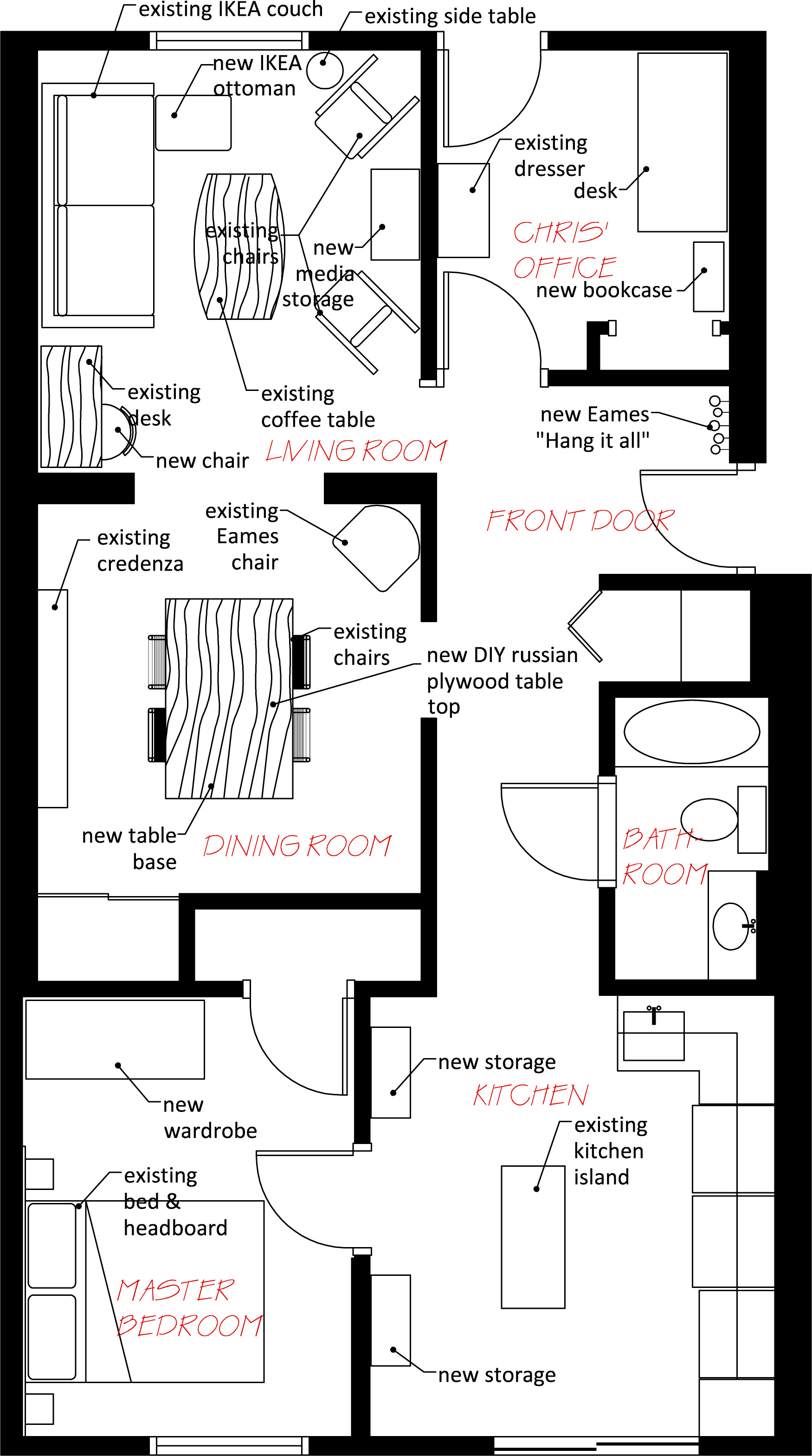 Narrow Studio Apartment Floor Plans