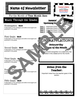 Newsletter Templates For Teachers Preschool