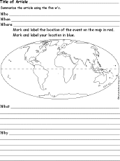 Newspaper Article Format Worksheets