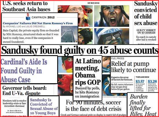 Newspaper Headlines Collage