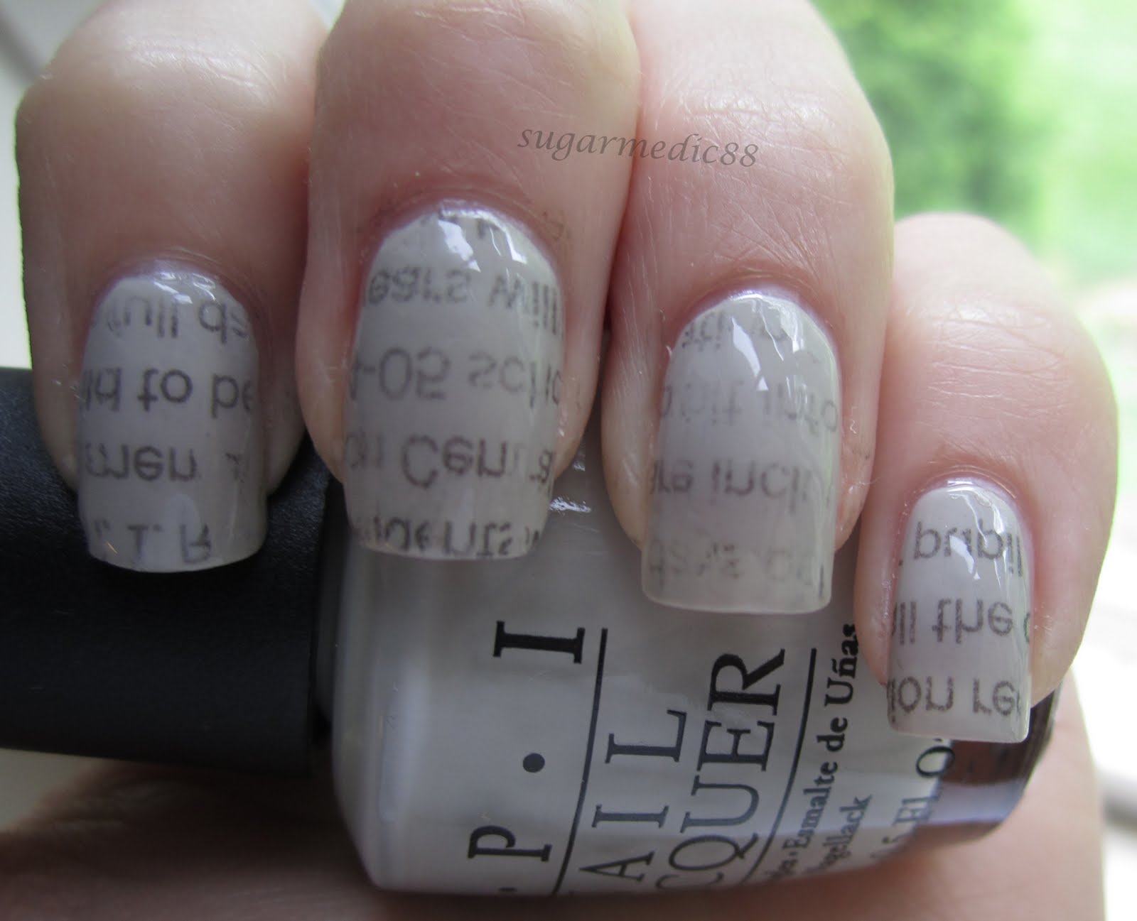 Newspaper Nails With Nail Polish Remover