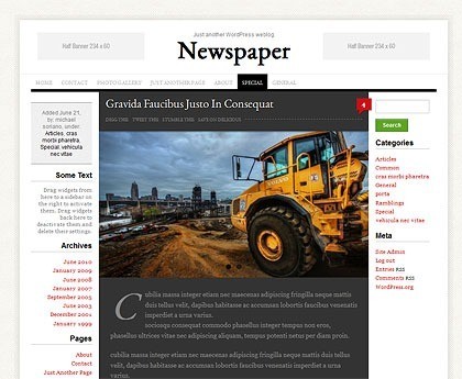 Newspaper Template For Wordpress