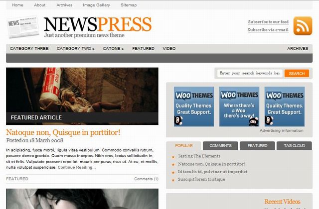 Newspaper Template For Wordpress