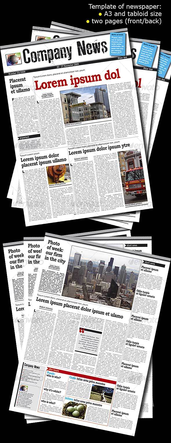 Newspaper Template Psd Free