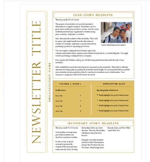 Printed Newsletter Design Templates