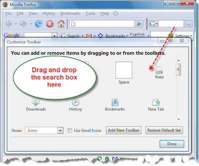 Remove Google Search Bar Firefox