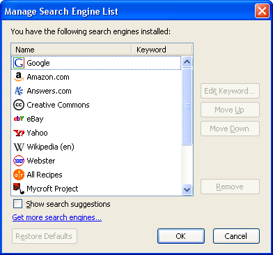 Restore Google Search Bar Firefox