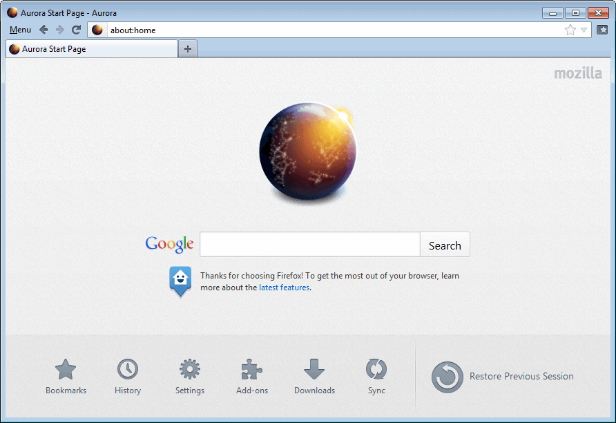 Restore Google Search Bar Firefox