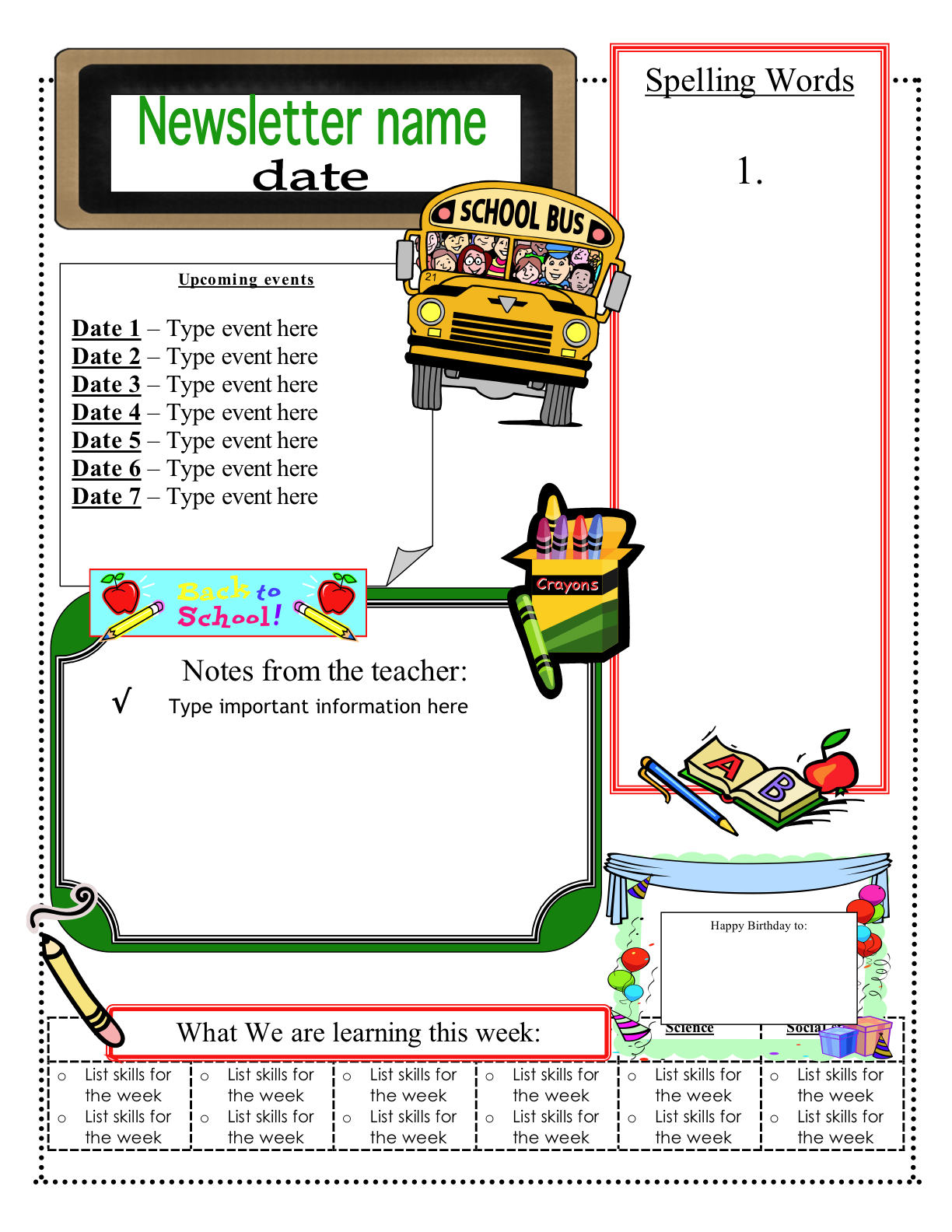 School Newsletter Templates Free Microsoft Word