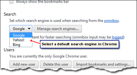 Search Engines Google Chrome