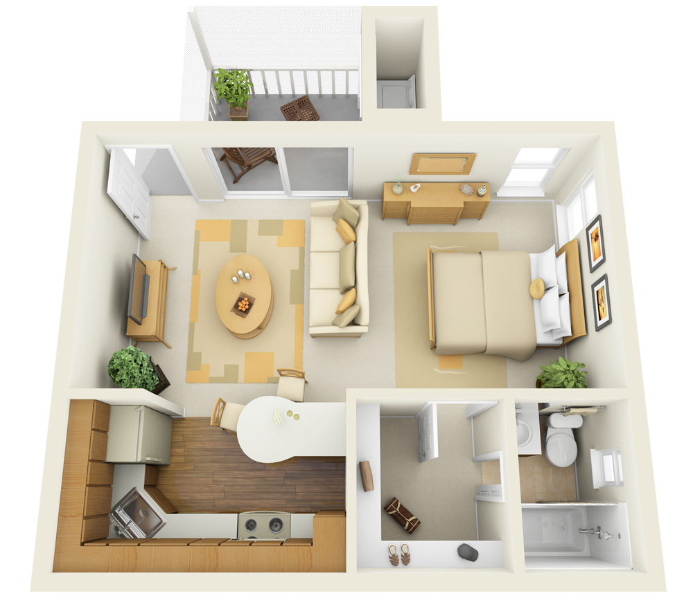 Small Studio Apartment Floor Plans