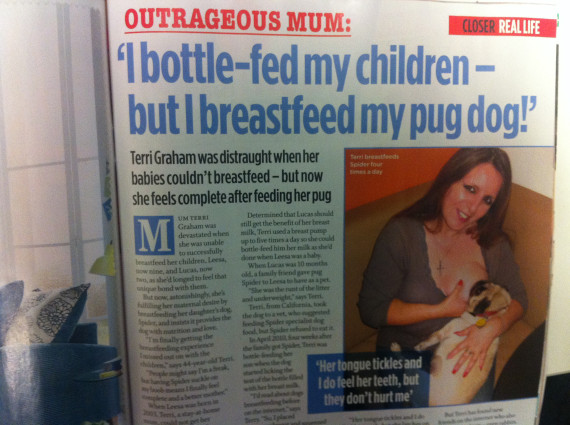 Woman Breastfeeding Puppy